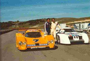 Laguna Seca, l.Brian Redman mit Lola T600 Chevrolet und David Hobbs mit March BMW M1/C 81P-01 am 03.05.1981