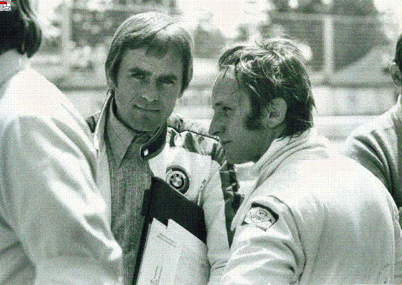 Jochen Neerpasch mit Chris Amon. Chris war damals einer der jüngsten und talentiertesten F1 Fahrer